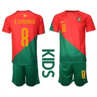 Otroški Nogometni dresi Portugalska Bruno Fernandes #8 Domači SP 2022 Kratek Rokav (+ Kratke hlače)
